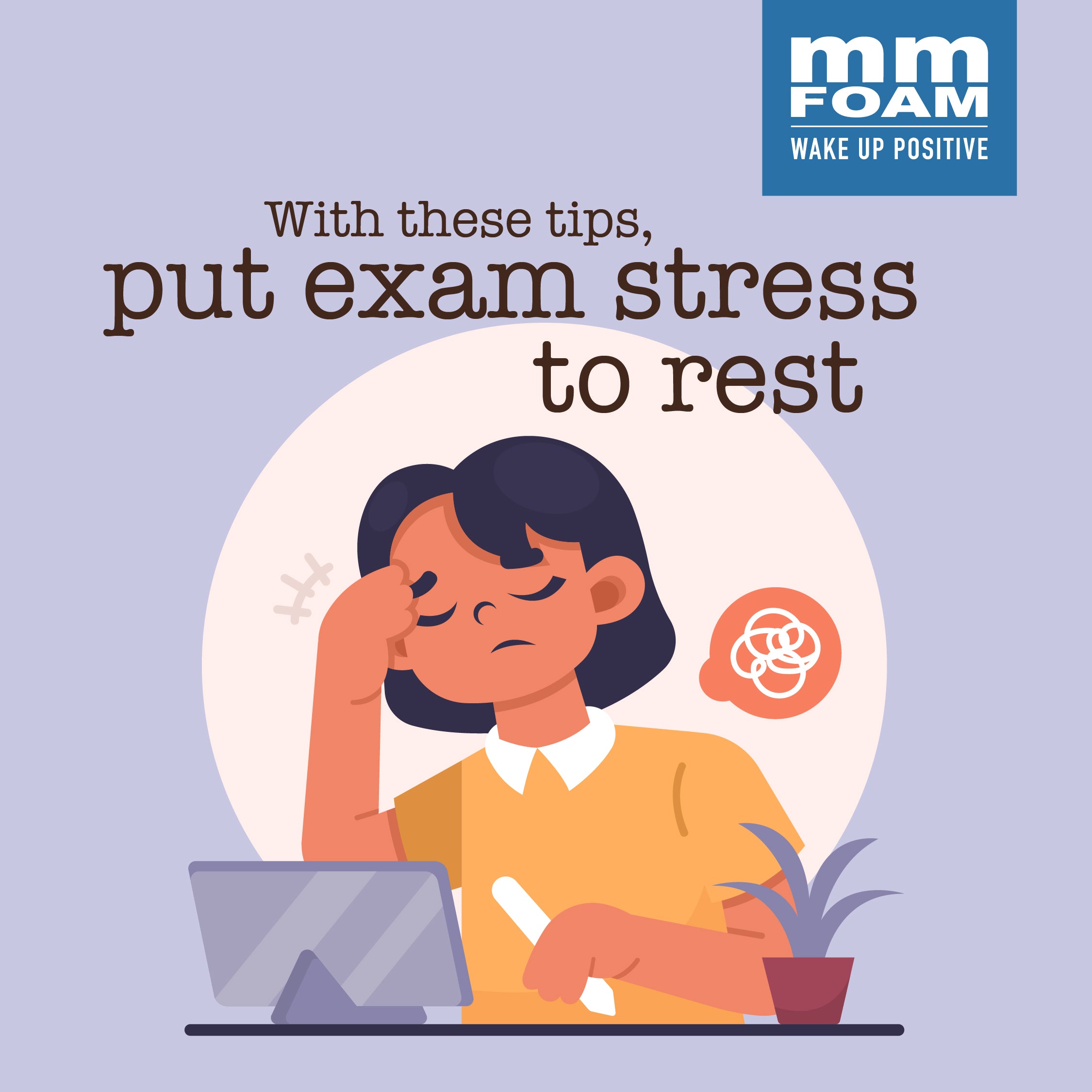 Not sleeping well due to exam stress. Try these tips to sleep better.